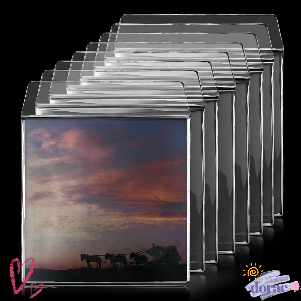 DORAE Vinyl Records Sleeve, หนา 7/10/12 นิ้ว LP Record Cover, ที่มีประโยชน์ Resealable Record Storag