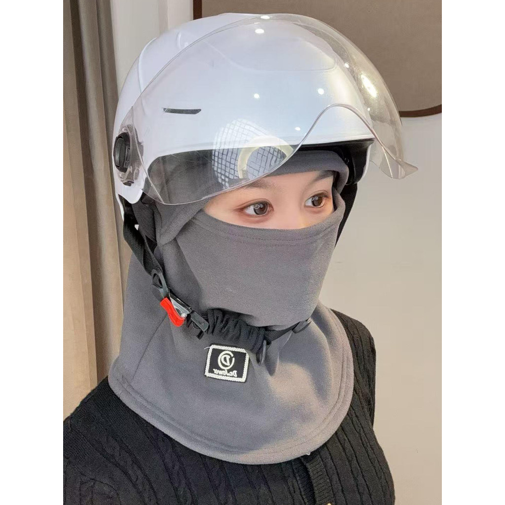 Full Face Warm Face Mask ขี่จักรยานยานพาหนะไฟฟ้าหมวก Windproof หมวกกันน็อคเย็น Liner หมวก Bib คอ Pro