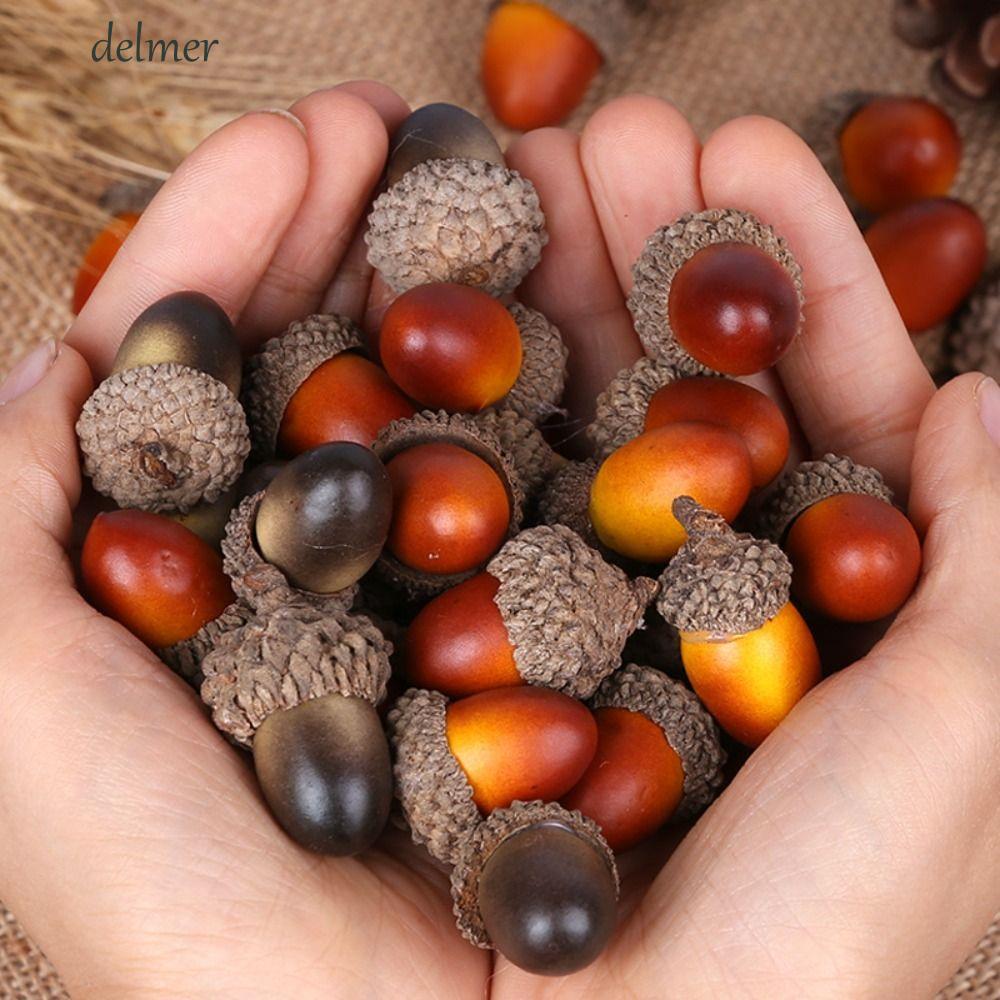 DELMER ประดิษฐ์ Acorns แจกันแต่งงานโฟมเติมงานฝีมือ DIY ธรรมชาติตกแต่งคริสต์มาส