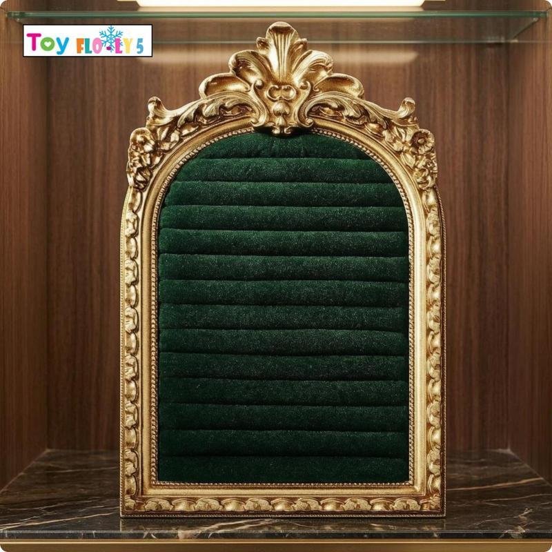 [Flurishroly5] Arched Jewelry Display Frame Ornate Vintage Jewelry 5x7 Inch Gold Black
