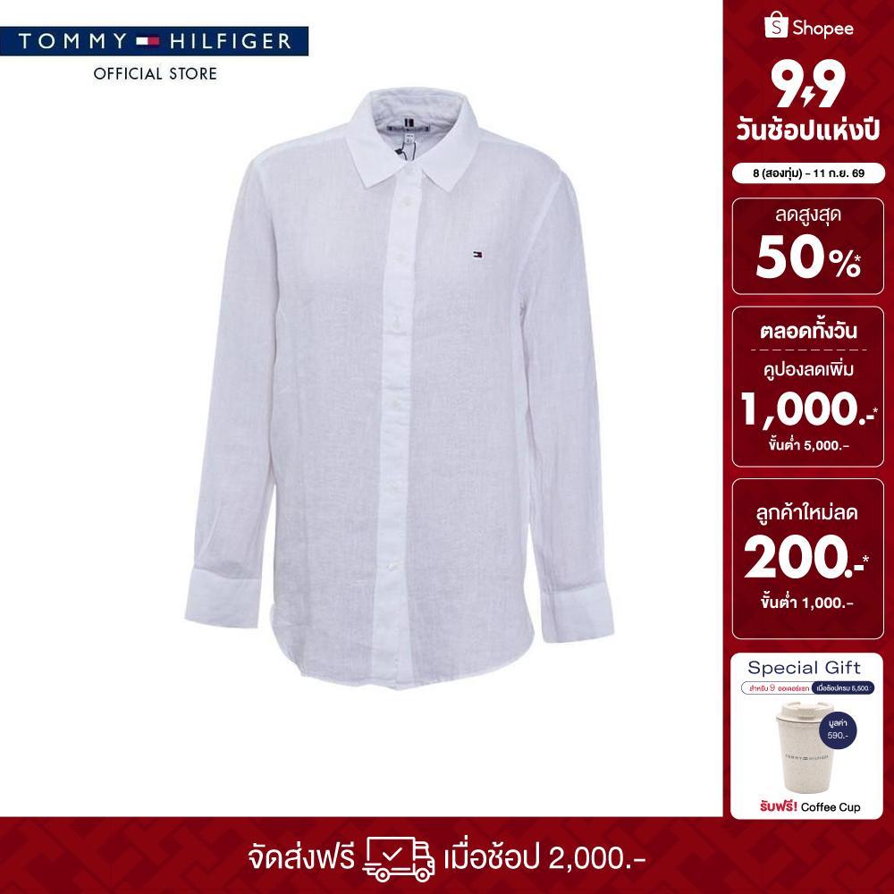 [ลดเพิ่ม 15% โค้ด 15ST19999] Tommy Hilfiger เสื้อเชิ๊ต ผู้หญิง รุ่น XW0XW07946 YCF - สีขาว