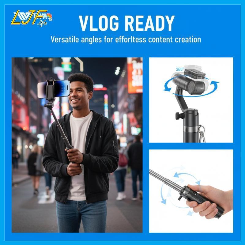 LJF TNW T26 Selfie Sti Mini ขยายโทรศัพท์ Grip ขาตั้งกล้องถ่ายภาพระยะไกล Vlog วิดีโอ
