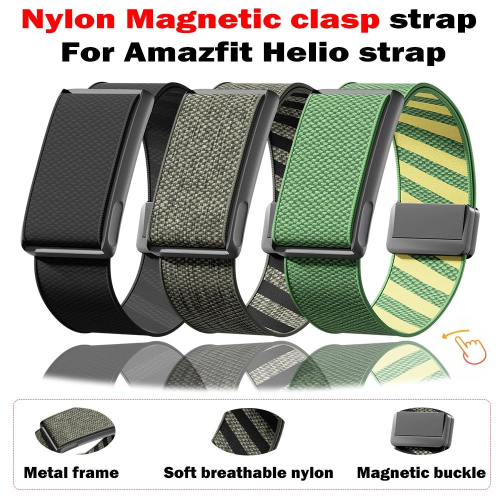 สายรัดไนลอนพร้อมสายนาฬิกาเปลี่ยนกรอบโลหะสําหรับ Amazfit Helio Strap