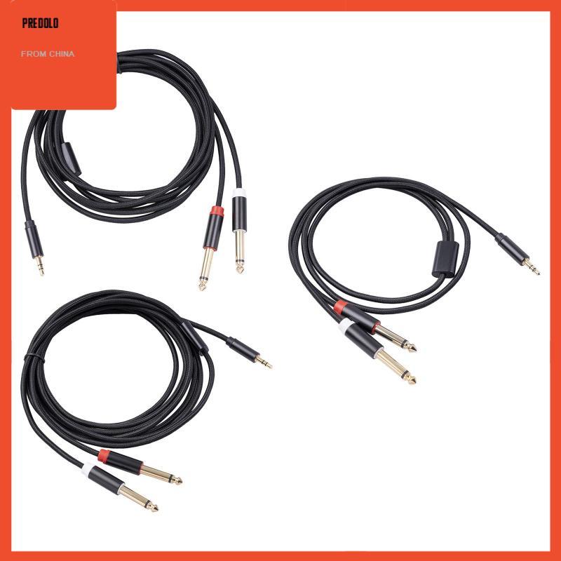 [Predolo] ปลั๊กชายกับชาย 5 มม. 1/8" TRS ชาย 2x 6.35 มม.1/4 "TS ชายพรีเมี่ยม 3.5 มม. ถึง 6.35 มม.x2 ส