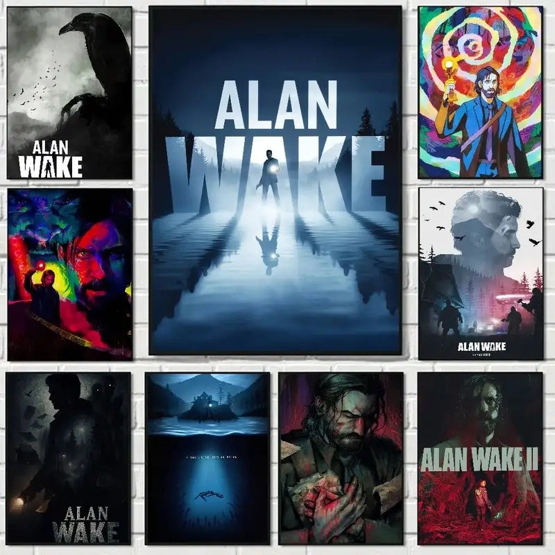 WZIB เกม Alan Wake ตลกน่ารักการ์ตูนโปสเตอร์พิมพ์ผ้าใบภาพวาด Wall Art ภาพห้องนั่งเล่นตกแต่งบ้าน