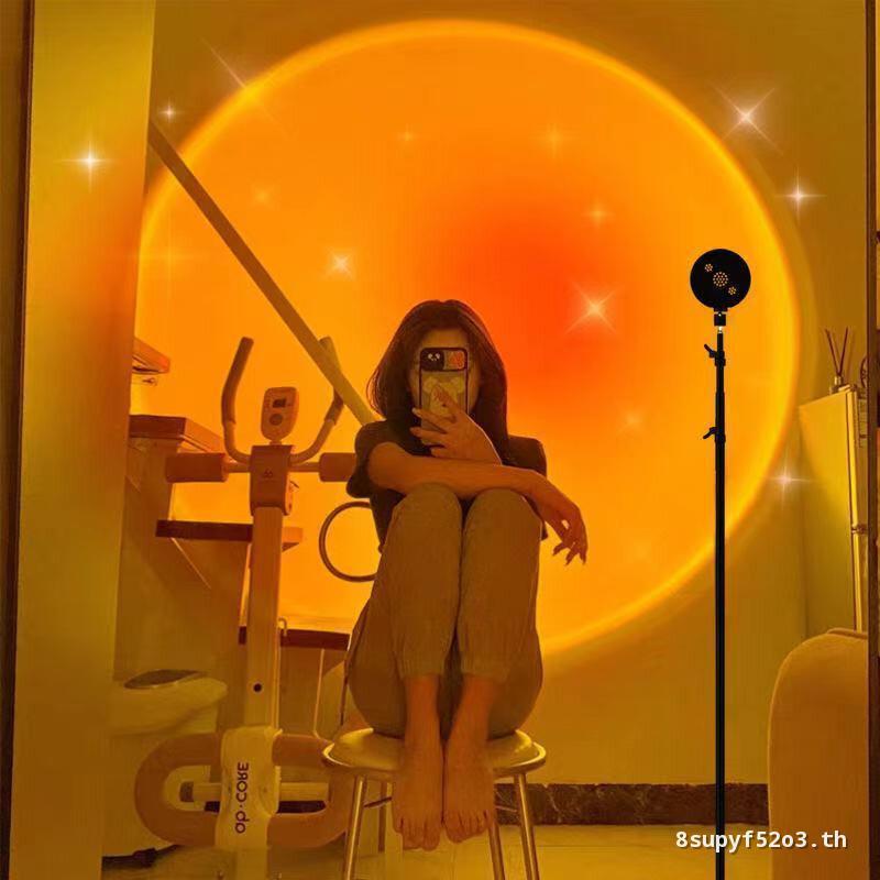 Sunset Light Influencer Sunset Light โคมไฟตั้งโต๊ะชั้นบรรยากาศแสง Photo Projection Sunset Light