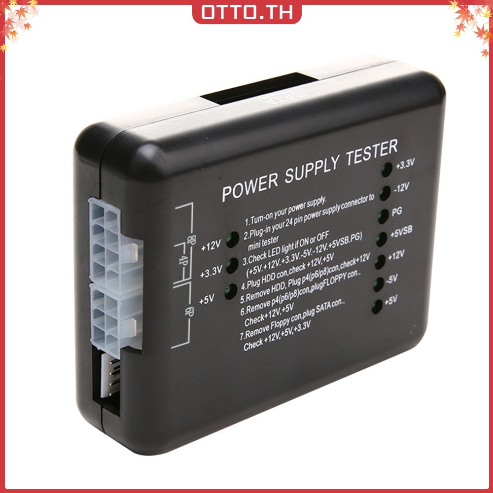 ✾ออตโต้✤คุณภาพสูง 20/24 Pin PC คอมพิวเตอร์ Power Supply Tester Checker พร้อม 20/24 Pin คอมพิวเตอร์ P