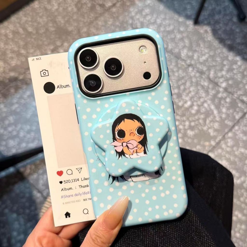 สไตล์สาวการ์ตูน 18pro เคสเหมาะสําหรับ iPhone17 18 pro max เคสฝาหลัง 14promax 15pro 16 Pro max 17pro 