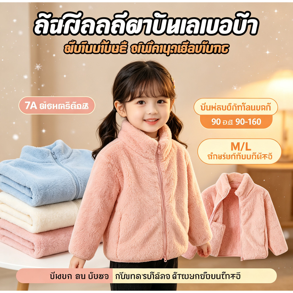 Local Shipping เด็กขนแกะยืนปกแจ็คเก็ตสีทึบซิปขึ้นอบอุ่น คลุมเครือ แจ๊กเก็ต กับกระเป๋าชายหญิงสบายๆฤดูหนาวน้ําหนักเบาเสื้อสําหรับเด็กทุกวันสวมใส่