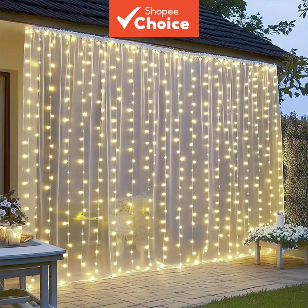 ไฟสายม่าน LED USB กลางแจ้ง รีโมทควบคุมได้ 8 โหมด ไฟประดับงานแต่งงาน ห้องนอน มุสลิม รอมฎอน คริสต์มาส