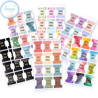 Haha 60 ชิ้น/5 แผ่นที่มีสีสันรายเดือนแท็บสําหรับ Planner กาว…