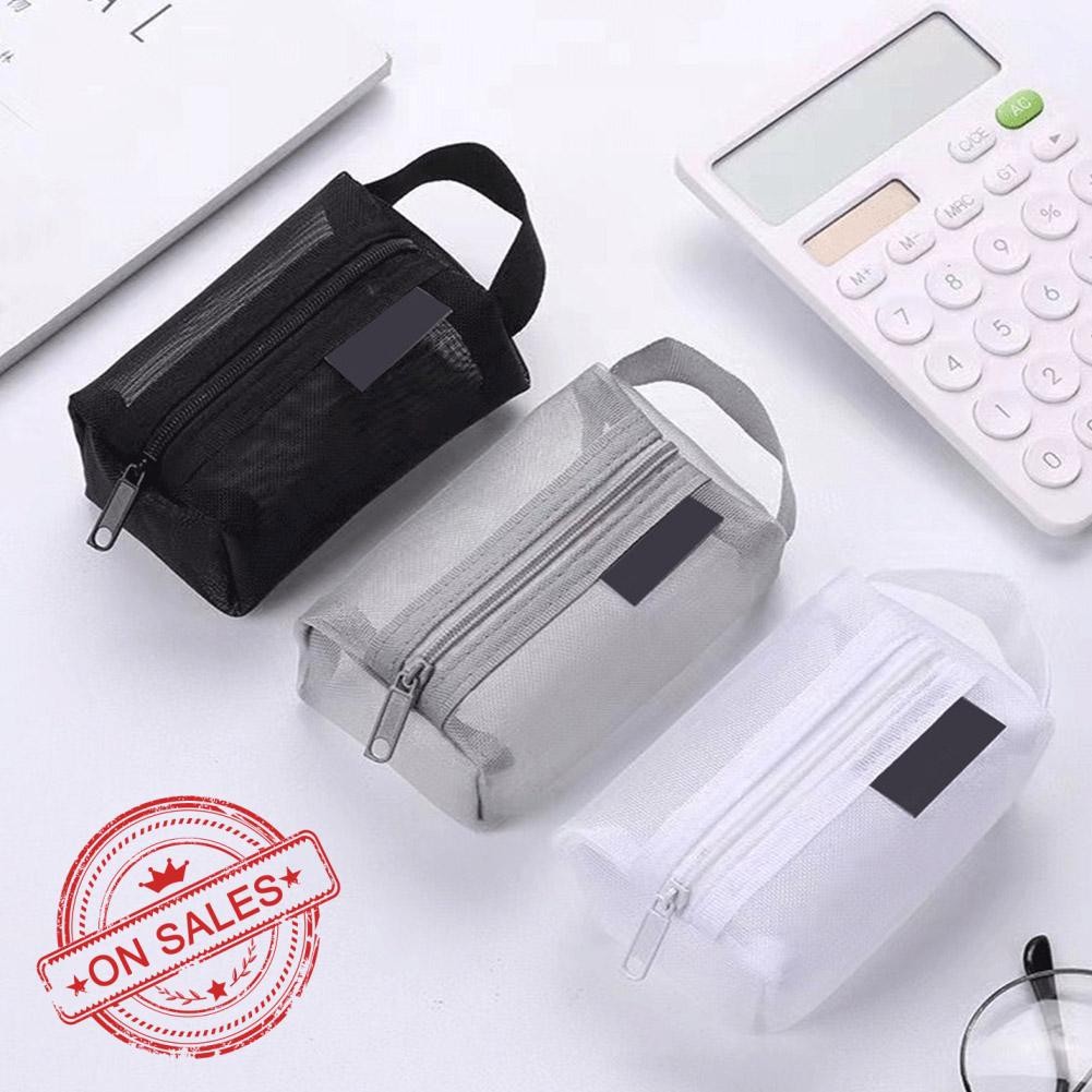 Multi-functional Mesh Transparent Organizer Bag Card Mini Pen Key Breathable เครื่องเขียน Quick M7u1