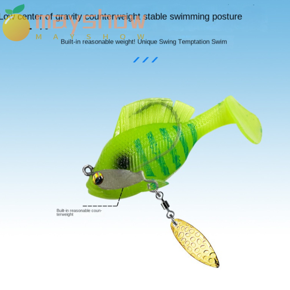 MAYSHOW SwimBit เหยื่อเบสนุ่มเทียม Dark Sleeper สำหรับตกปลา แบบ Jig Shad มีตะขอตะกั่ว