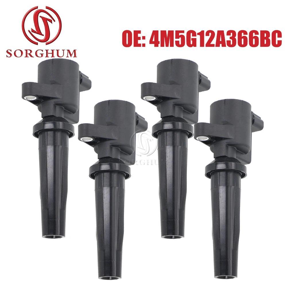 SORGHUM 4PCS คอยล์จุดระเบิดสําหรับ Ford Focus Escape Transit Connect Mazda Tribute 3 Mazda 6 L4 2.3L