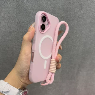 ใช้งานร่วมกับสําหรับ for IPhone 17 12 13 11 16 15 14 Pro Max 2 in 1 Magnetic นุ่มฝาครอบโทรศัพท์ป้องกัน with Bracelet