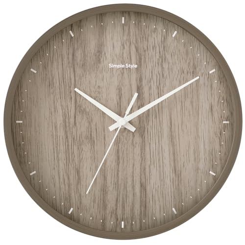 IRIS OHYAMA Wall Clock with Continuous Second Hand, Silent Design for No Disturbance at Night, Simpl