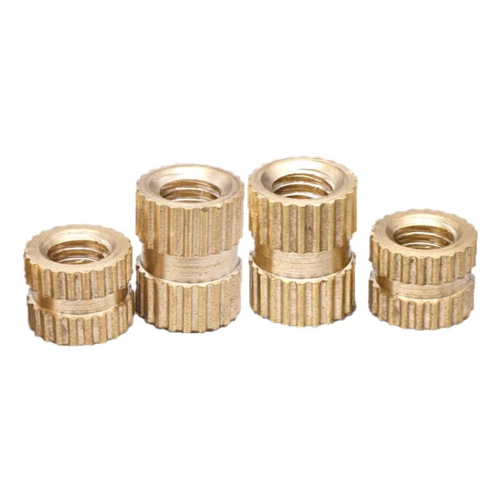 (-XCF)Injection Molded Copper Nut Double Pass Copper Insert Knurled Insert Copper Flower Mother, Cop