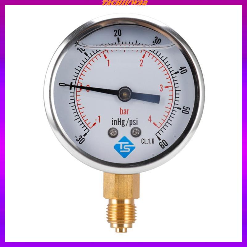 [Tachiuwa2] มาตรวัดสูญญากาศ S/เคสเหล็ก 68mm -1/0 Bar &-30-0Hg , 1-4bar,-30-60hg/psi