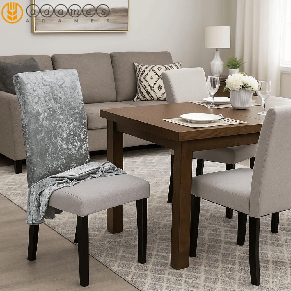 ปลอกเก้าอี้รับประทานอาหาร Adam's กันฝุ่นแบบถอดได้ ยืดหยุ่น สากลหรูหรา พร้อมขอบหรูหรา