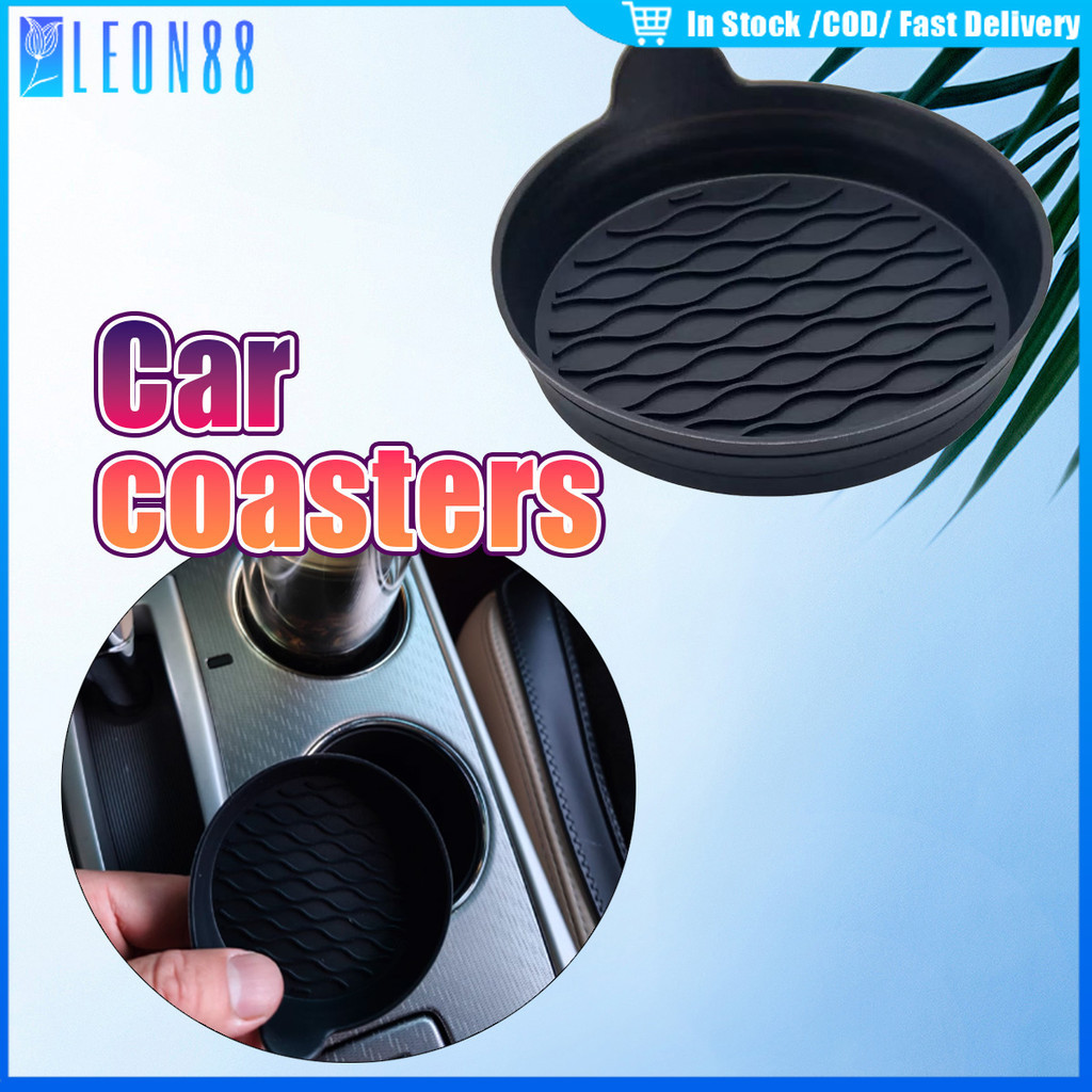 ของมาใหม่！2ชิ้น ที่รองแก้วซิลิโคน ทนความร้อน กันลื่ม กันน้ำ ที่วางแก้วในรถยนต์ สำหรับวางเครื่องดื่มในรถ