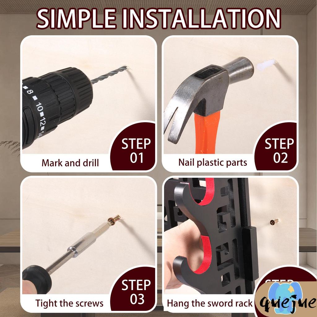 ชั้นวางโชว์ซามูไรติดผนังติดตั้งง่ายขาตั้งไม้สําหรับบ้าน ร้านค้า6222 - รูปที่ 3