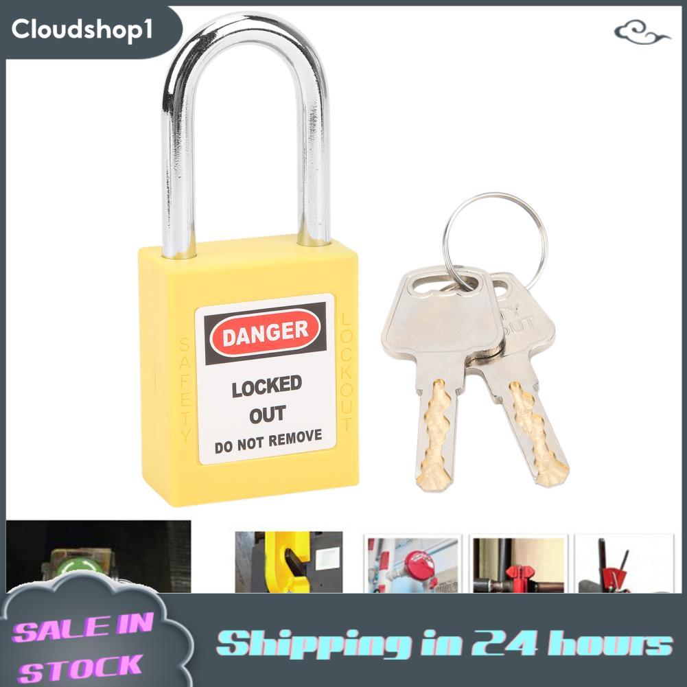 cloudshop1 Lockout Lock Reinforced Nylon Impact Thermoplastic Loto Padlock for Machinery Manufacturingที่เหมาะสมแก๊สเคมีพลังงานนิวเคลียร์ (สีเหลือง)