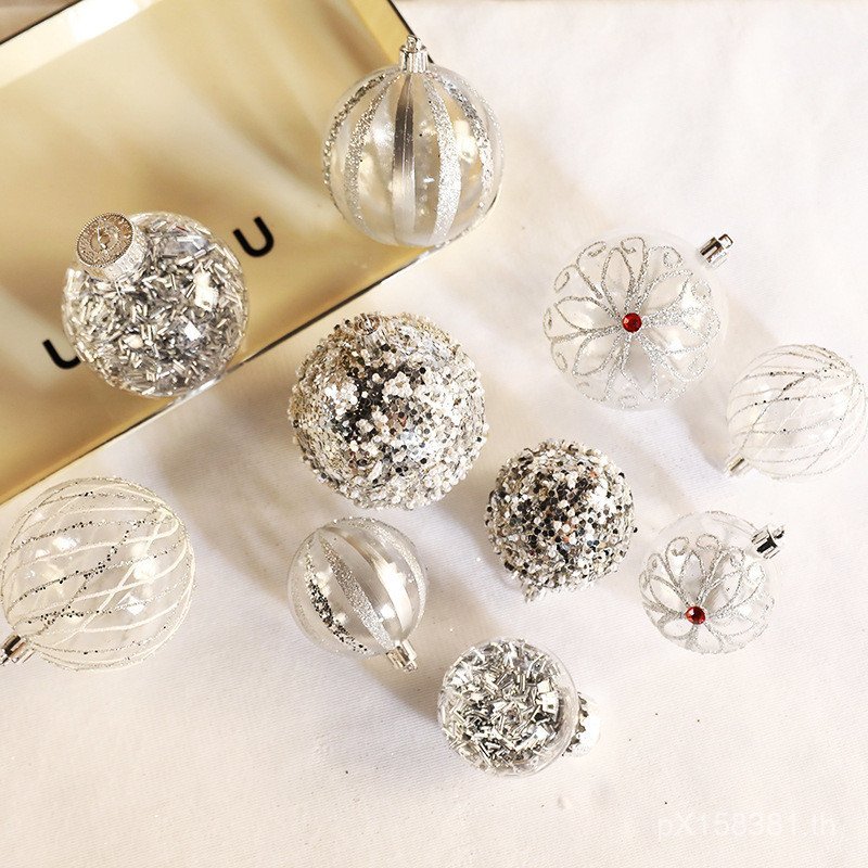 ลูกบอลประดับต้นคริสต์มาส โปร่งใส ขนาด 8x6 ซม. ASKI