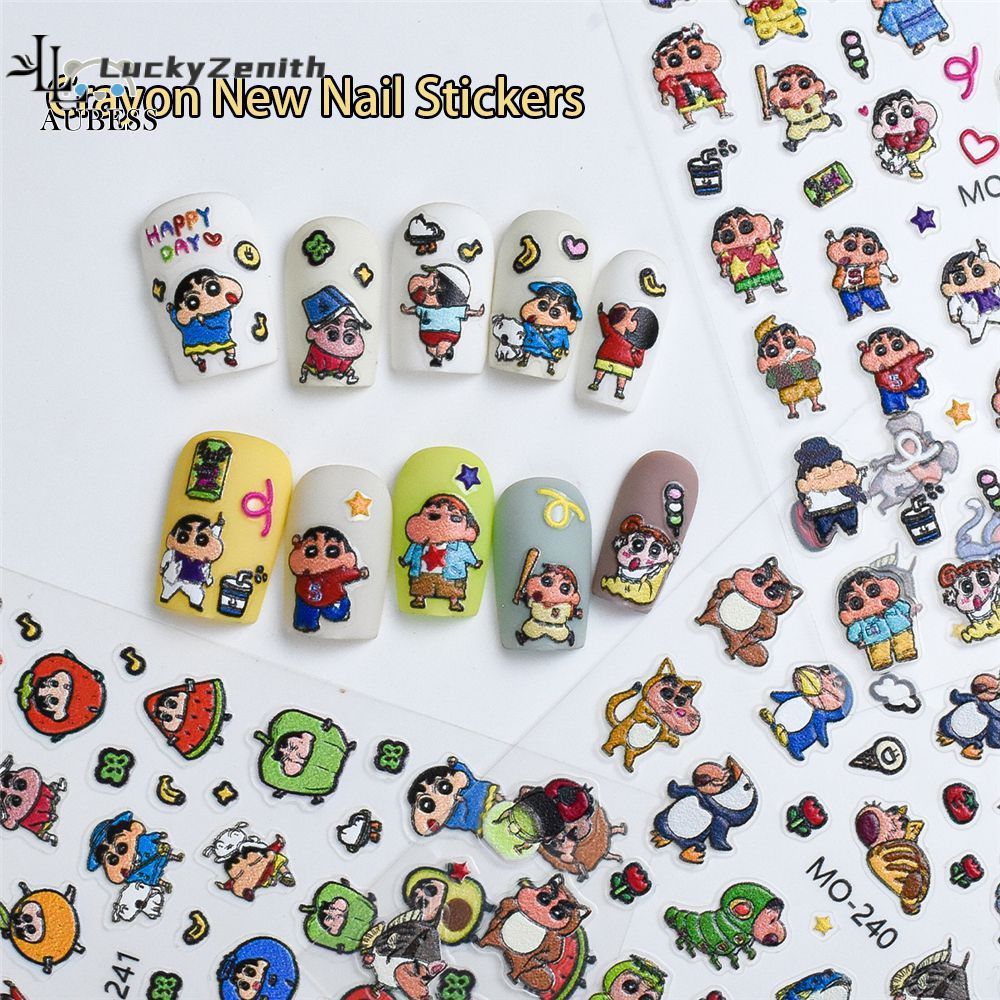 ✨COD✨ สติกเกอร์ติดเล็บลายการ์ตูนน่ารักๆ สติกเกอร์ติดเล็บลายการ์ตูนญี่ปุ่น Crayon Shin Chan สัตว์ Shi