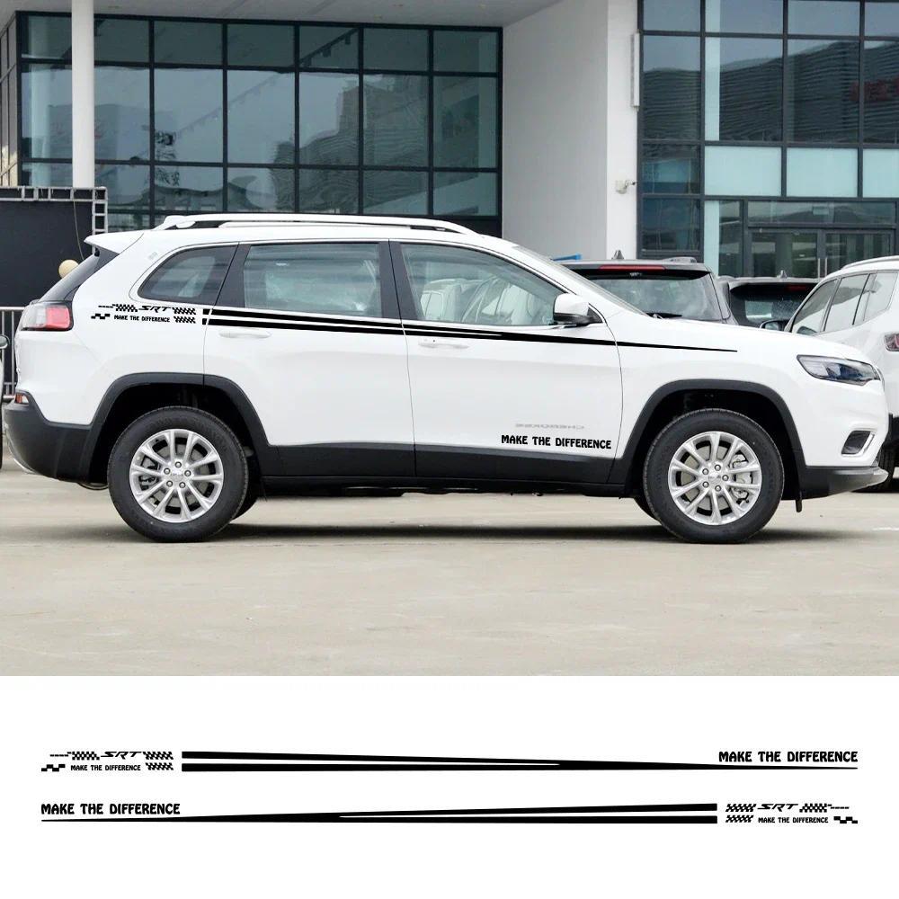 สําหรับ Jeep Cherokee KJ XJ WK2 KL WK ZJ รถเอวสติกเกอร์ Racing กีฬาสไตล์ไวนิลฟิล์ม Decals Auto SUV ป