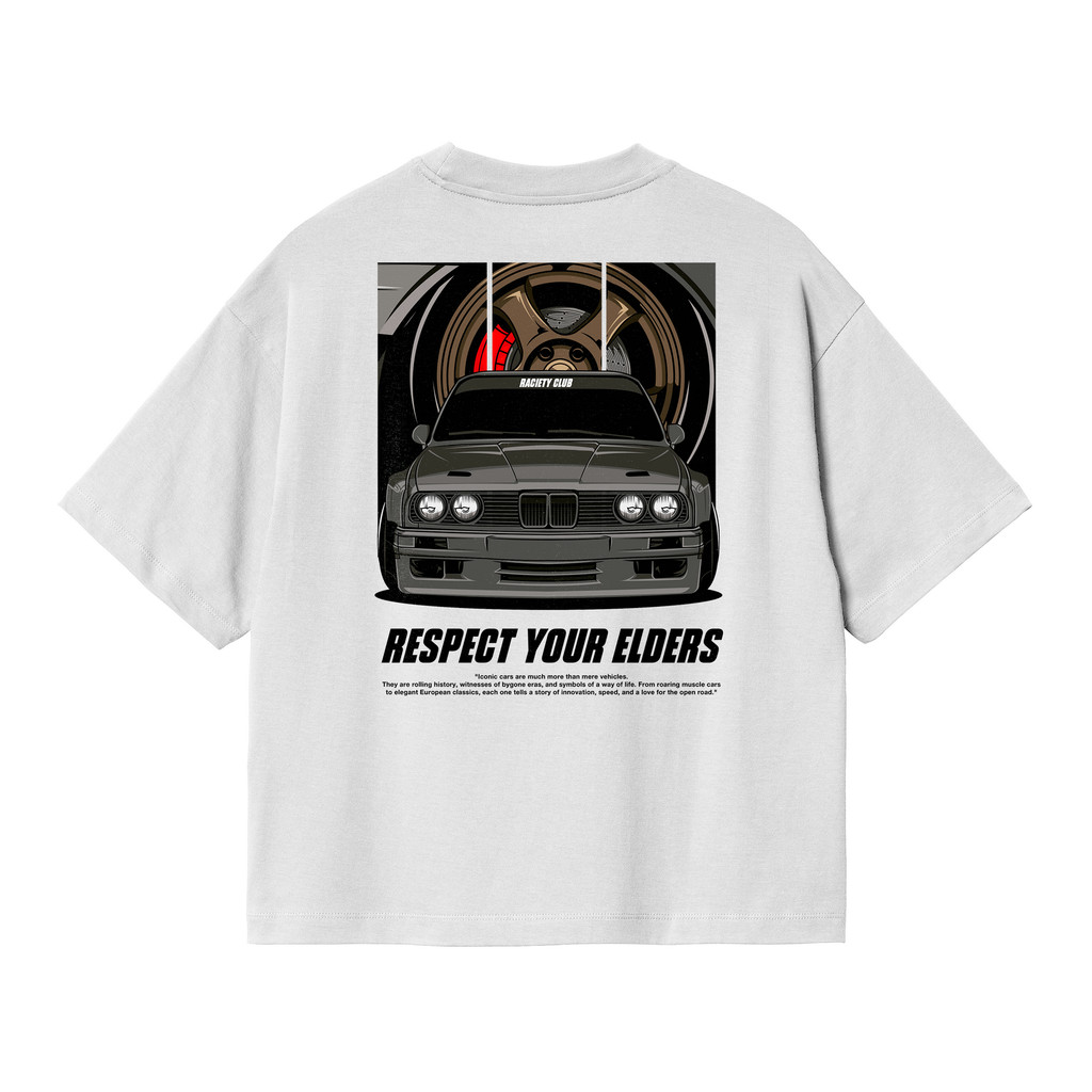 🏎️【เสื้อยืดใหม่】Respect Your Elders พิมพ์แขนสั้นผ้าฝ้ายคอกลมนุ่มและระบายอากาศ unisex S-5XL