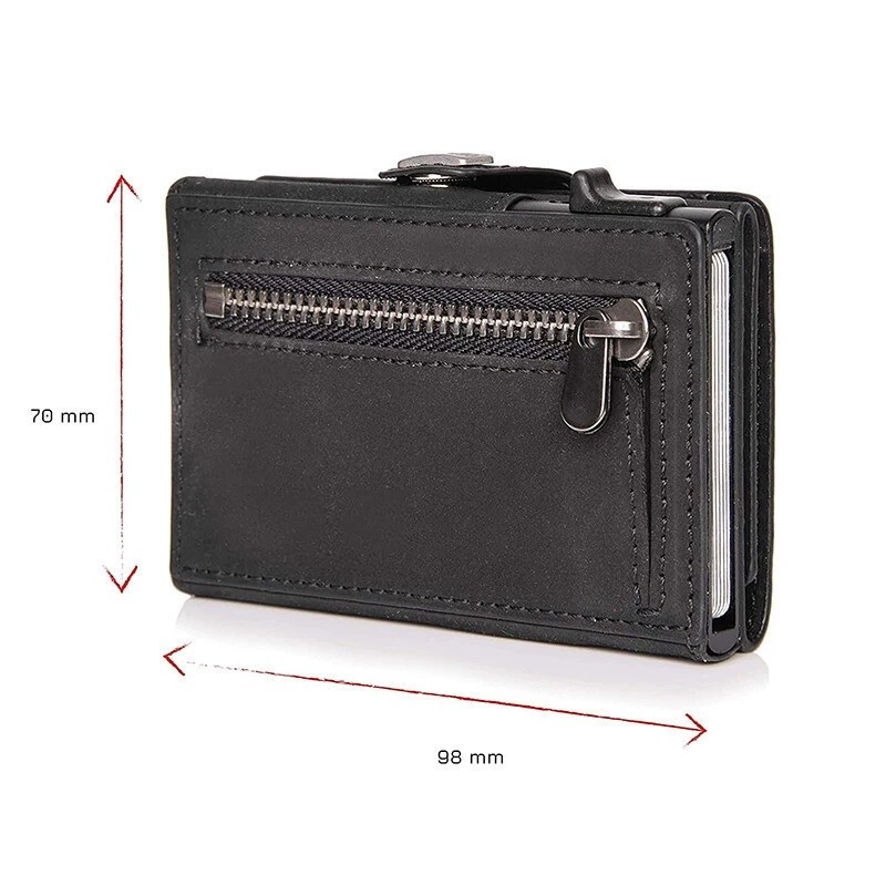 [Limited Discount]Fashion True Pickup Bag Automatic Pop up Metal Wallet RFID Anti theft Brush Large 