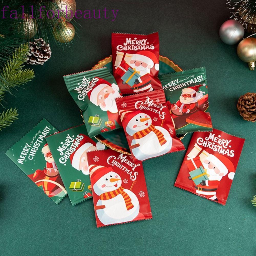 FALLFORBEAUTY Cookie Hot Seal Bags Store 100 ชิ้น Handmade Nougat Biscuit Candy Party ตกแต่ง