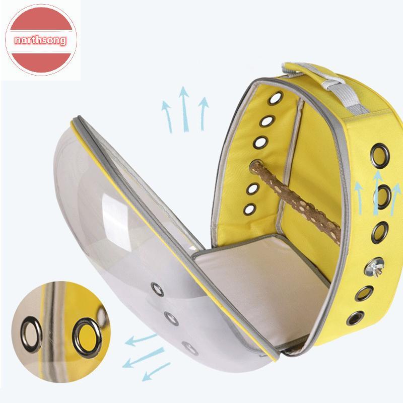 NOR Bird Cage Panoramic Pet Backpack Breathable Out Pet Bird Bag Go Out Portable Transparent Backpac