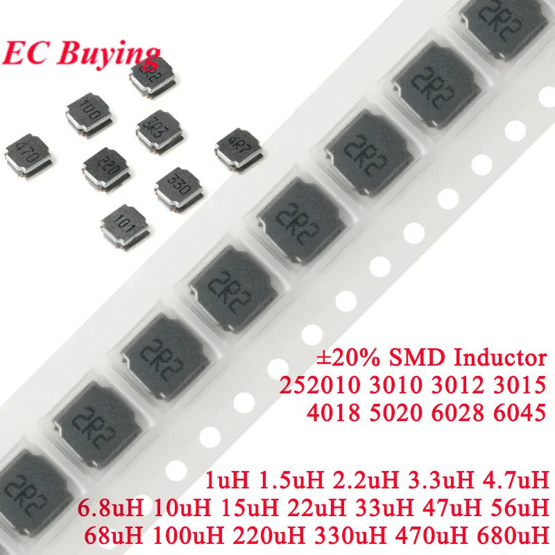 252010 3010 3012 3015 4018 5020 6028 SMD Power Inductor 2.2uH 3.3uH 4.7uH 6.8uH 10uH 22uH 33uH 47uH 