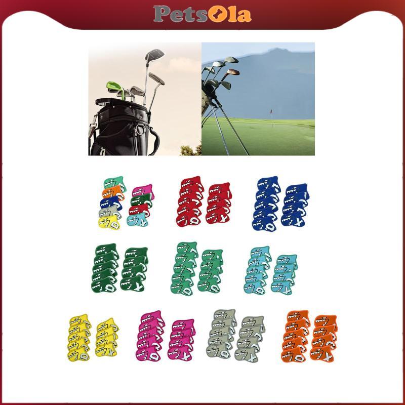[PETSOLA] ชุดฝาครอบเหล็กกอล์ฟ 9 ชิ้น ไม้กอล์ฟ ฝาครอบหัวไม้กอล์ฟ ของขวัญ ผ้าคลุมคลับพร้อม