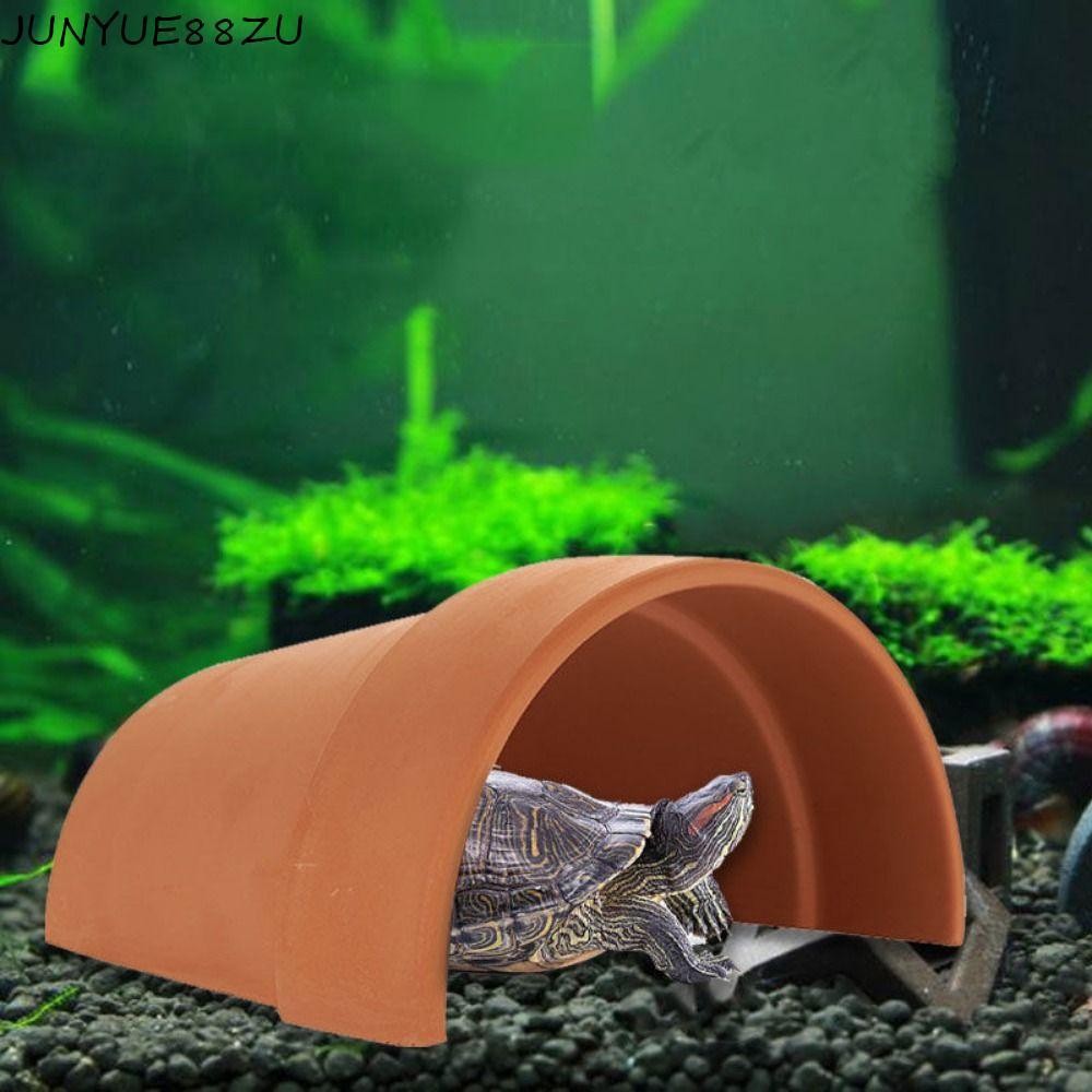 JUNYUE88ZU บ้านกุ้งปลา, ตกแต่งถ้ําหาปลาแดง, เต่าปู Refuge เซรามิค Breathable Crab Safe House Aquariu