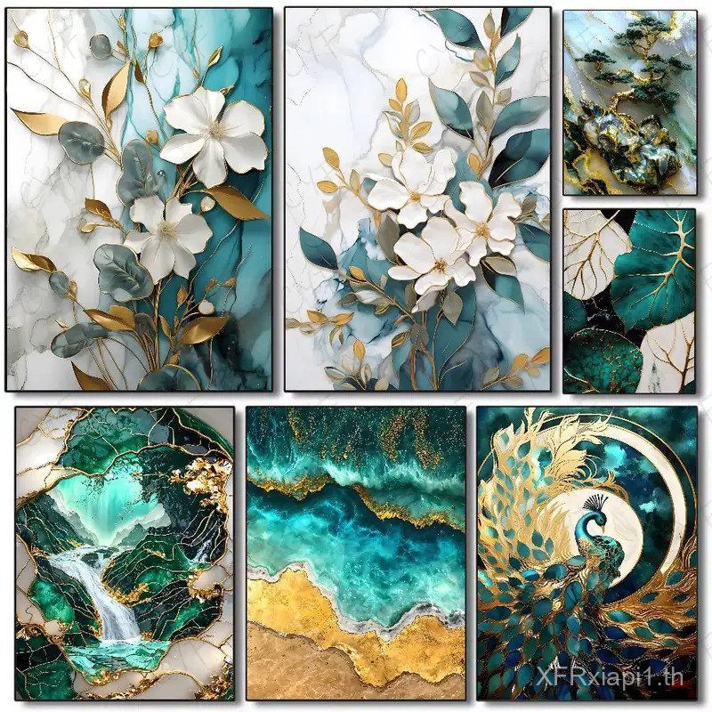 Poster บอนไซต้นไม้แบบ Ocean Wave สำหรับตกแต่งบ้าน ขนาด M4NH ไม่มีกรอบ