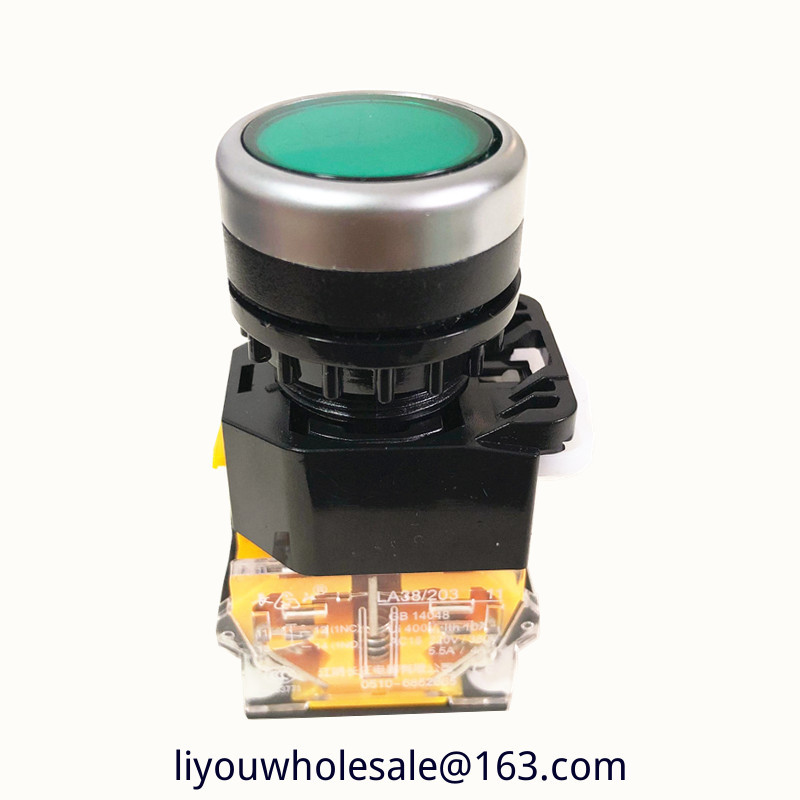 Jiangyin Changjiang LA38-11/203 LA38-11BN หัวแบน Self-Reset Self-Locking Start สวิตช์ปุ่มหยุด