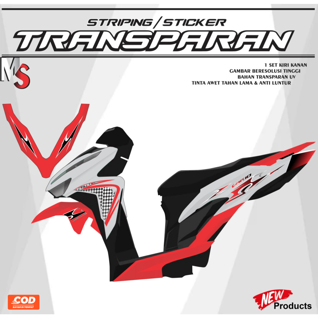 / Transparent Striping Vario Gen 1 สติ๊กเกอร์ใหม่ Variation Chess Motif Varky V3 Simple MS003