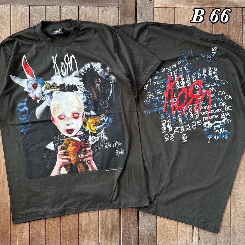 เสื้อวงKorn ผ้าเฟดB66(ป้ายGiant)
