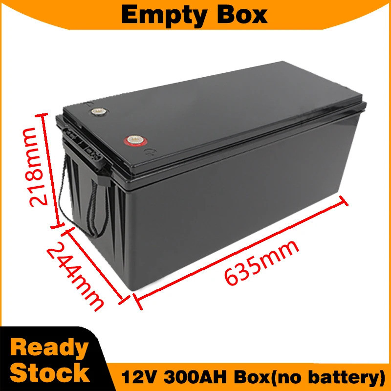 แบบสแน็ปพอดี กล่องแบตเตอรี่เปล่าสําหรับแบตเตอรี่ 12โวลต์ 300อา ชีวิตปอ4 กล่องพลาสติกมีหูหิ้วกล่องเก็บของแพ็ค 12.8โวลต์ ไม่มีแบตเตอร