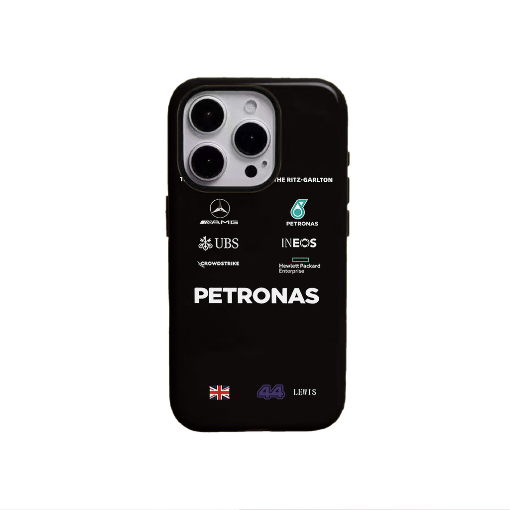 F1 PETRONAS เคสโทรศัพท์สําหรับ iPhone17 16Pro 16e 15ProMax 14Pro 13 12 13mini Samsung S24 S22 S25 2in1 เคสแข็งเคลือบเงา