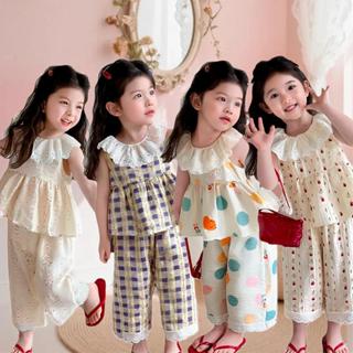 เด็กทารกหญิง เซ็ต 2 ชิ้น เสื้อกักและกางเกง ลูกไม้ สไตล์เกาหล…