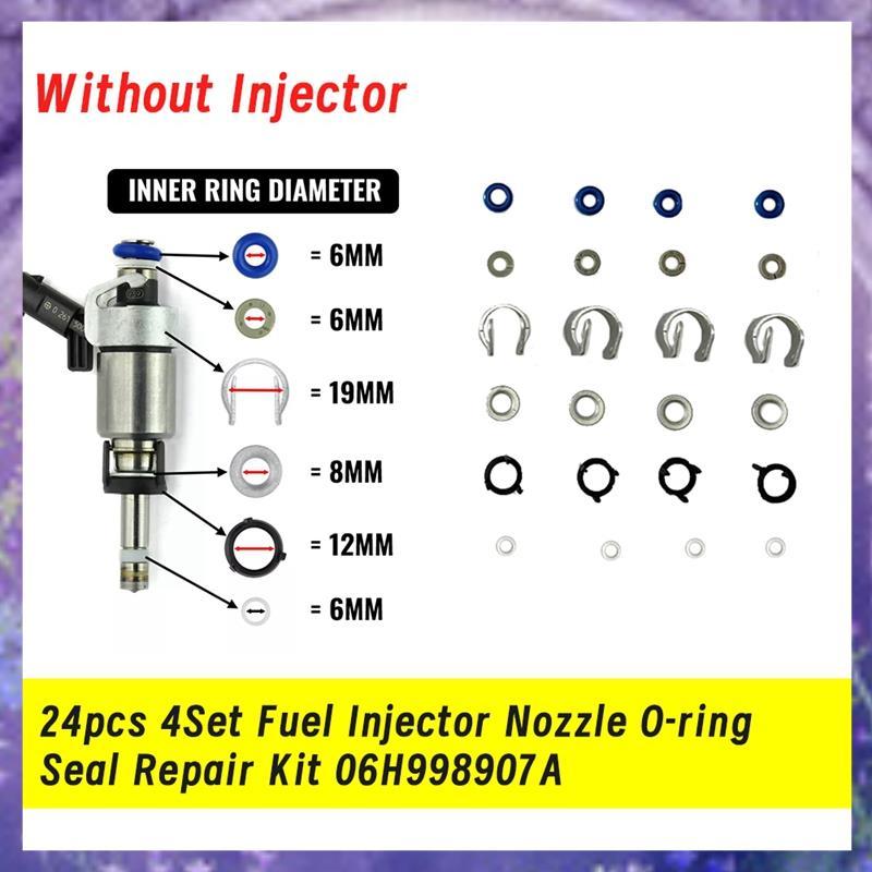 24ชิ้น/4เซ็ตหัวฉีดโอริงซีลชุดซ่อม06ชม.998907A สําหรับ A4 Q5 Golf CC 1.8 2.0T 06J998 907A