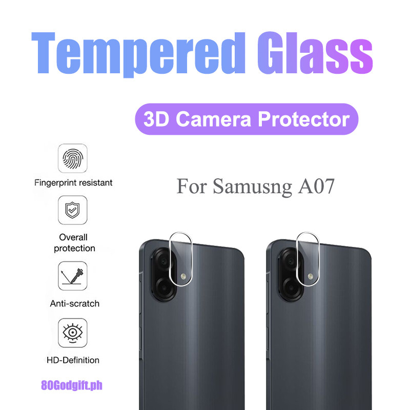 3D ฟิล์มเลนส์ 2 ชิ้น สำหรับ Samsung A07 ฟิล์มกระจกกันรอยกล้องแข็ง 9H 8K สำหรับ Samsung Galaxy A07 A0