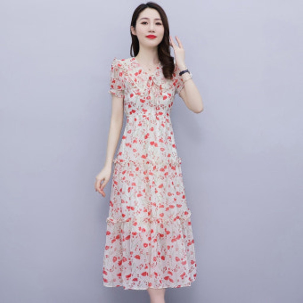 เดรสยาวสตรีลายดอกไม้ B EDIT 01