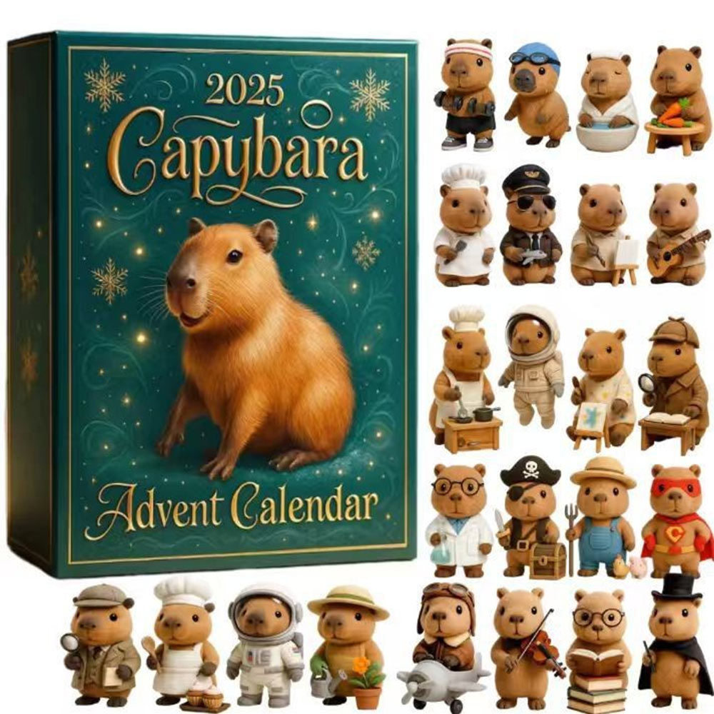 Capybara Advent Calendar 2025, 24 PCS Capybara Ornaments for Xmas Tree Home Decor