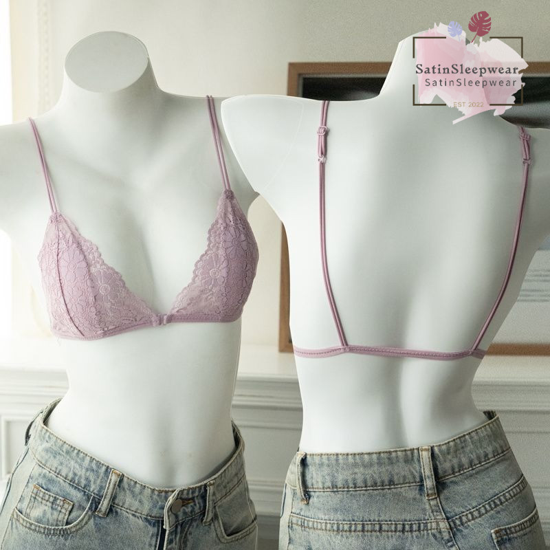 SatinSleepwear💢💢บราลูกไม้ฝรั่งเศส บราติดกระดุมหน้าสุดเซ็กซี่ มีให้เลือกหลายสี ราคาประหยัด สวมใส่สบาย.