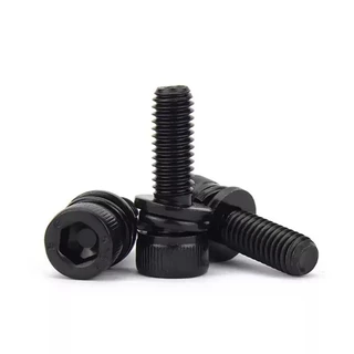 (ยกชุด) น็อต สกรู หัวจม พร้อม แหวน+สปริง+ตัวเมีย เกลียวมิล หยาบ (Set) Cap Socket 12.9 ระดับ M3M4M5M6M8M10M12 ZHDS*