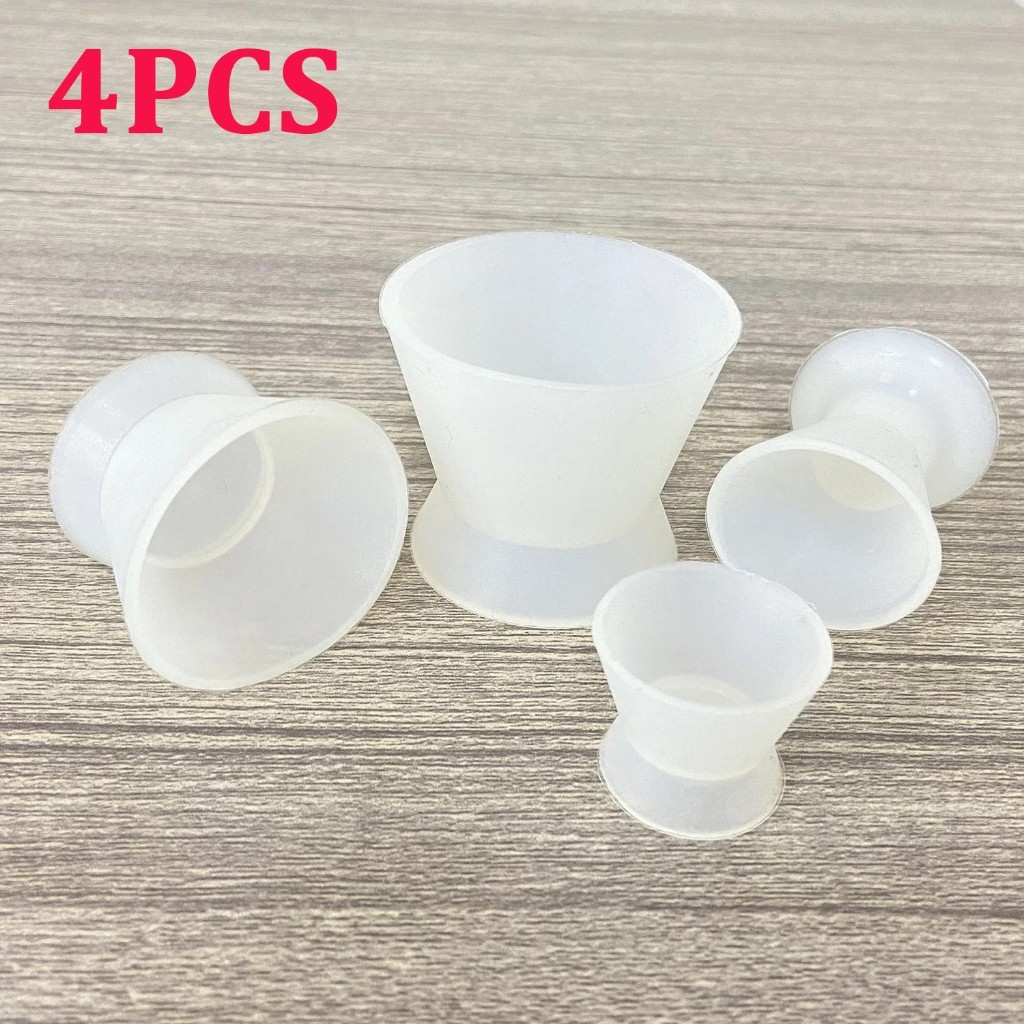 4pcs/set of dental silicone cup mixing bowl, non stick laboratory cleaning cup, flexible dental rubb